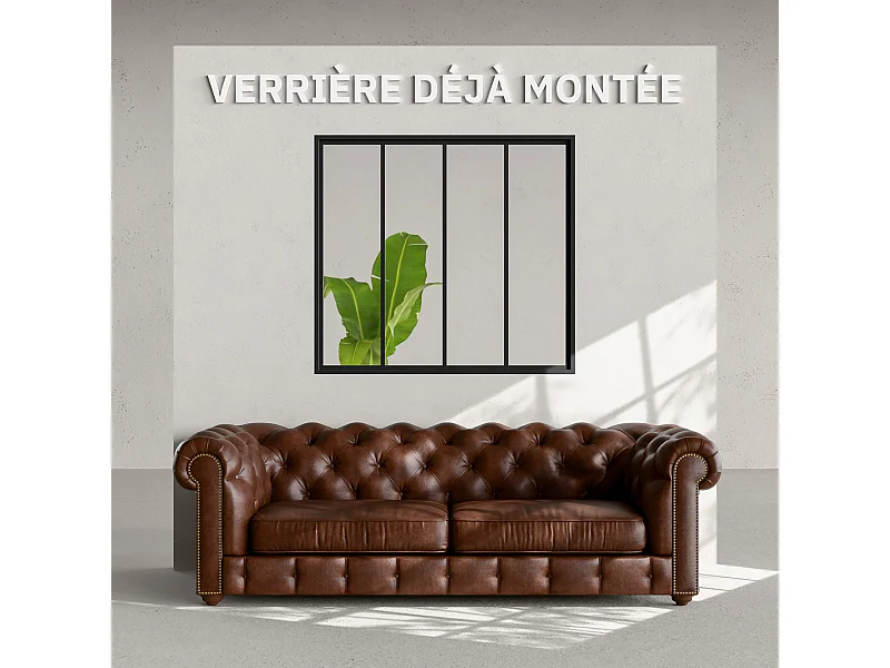 Verrière 4 Carreaux - Déjà Montée - Noir Mat