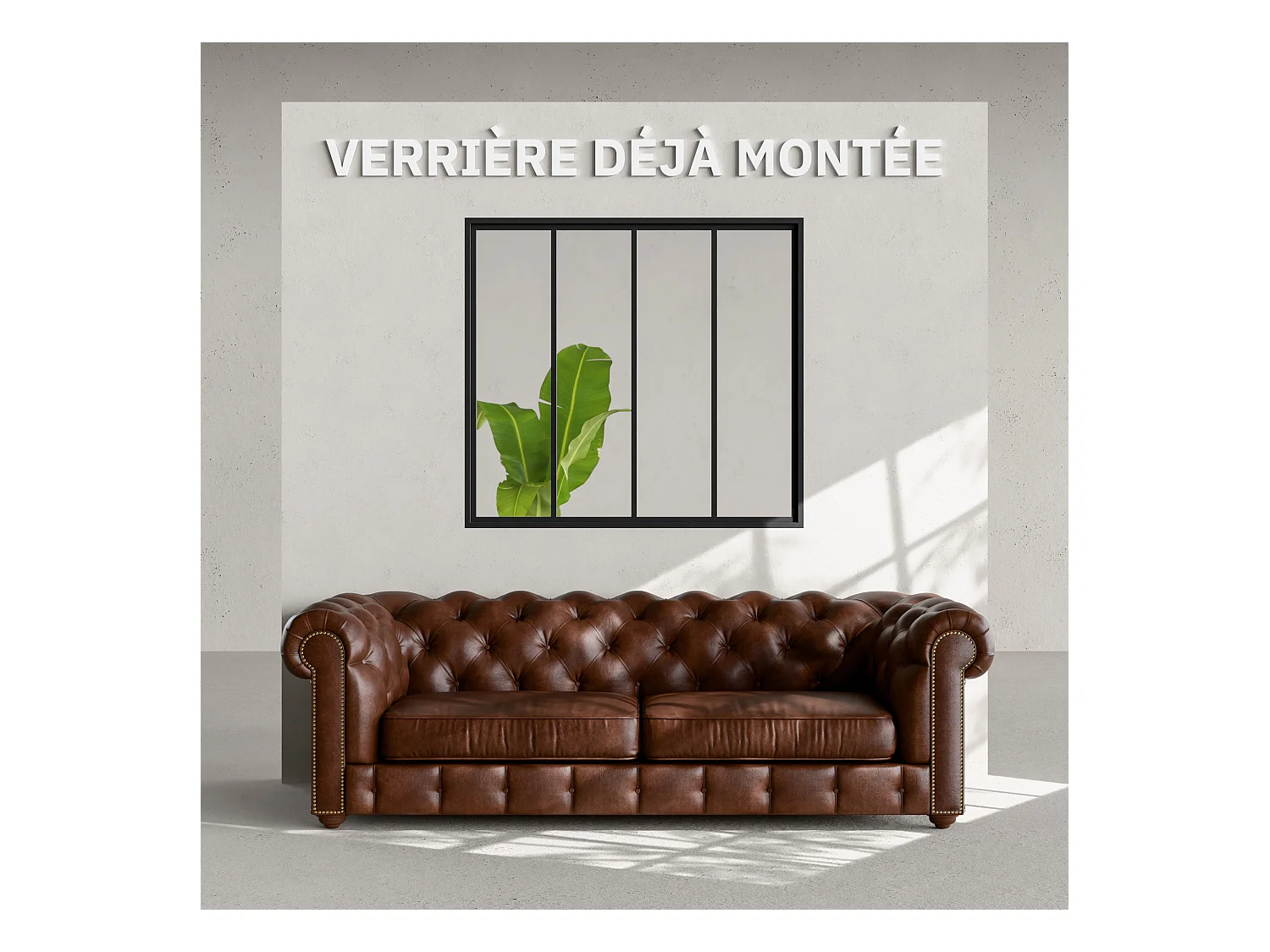 Verrière 4 Carreaux - Déjà Montée - Noir Mat