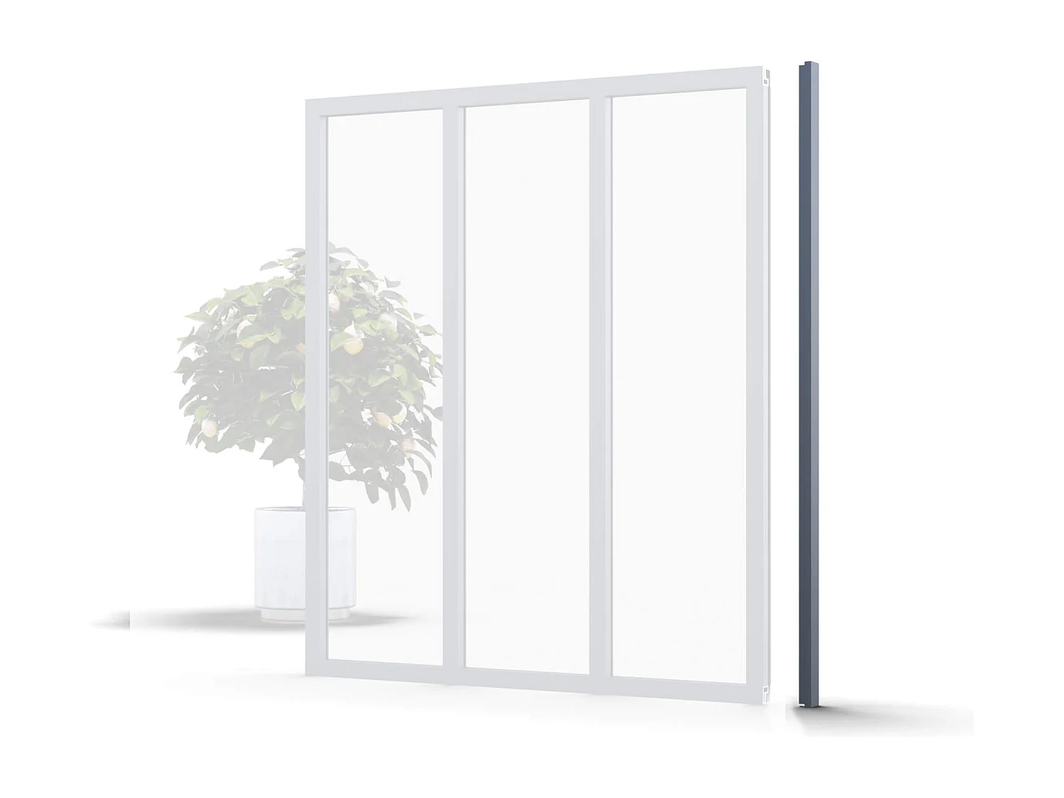 Poteau de Terminaison - Verrière en Kit - Noir sablé