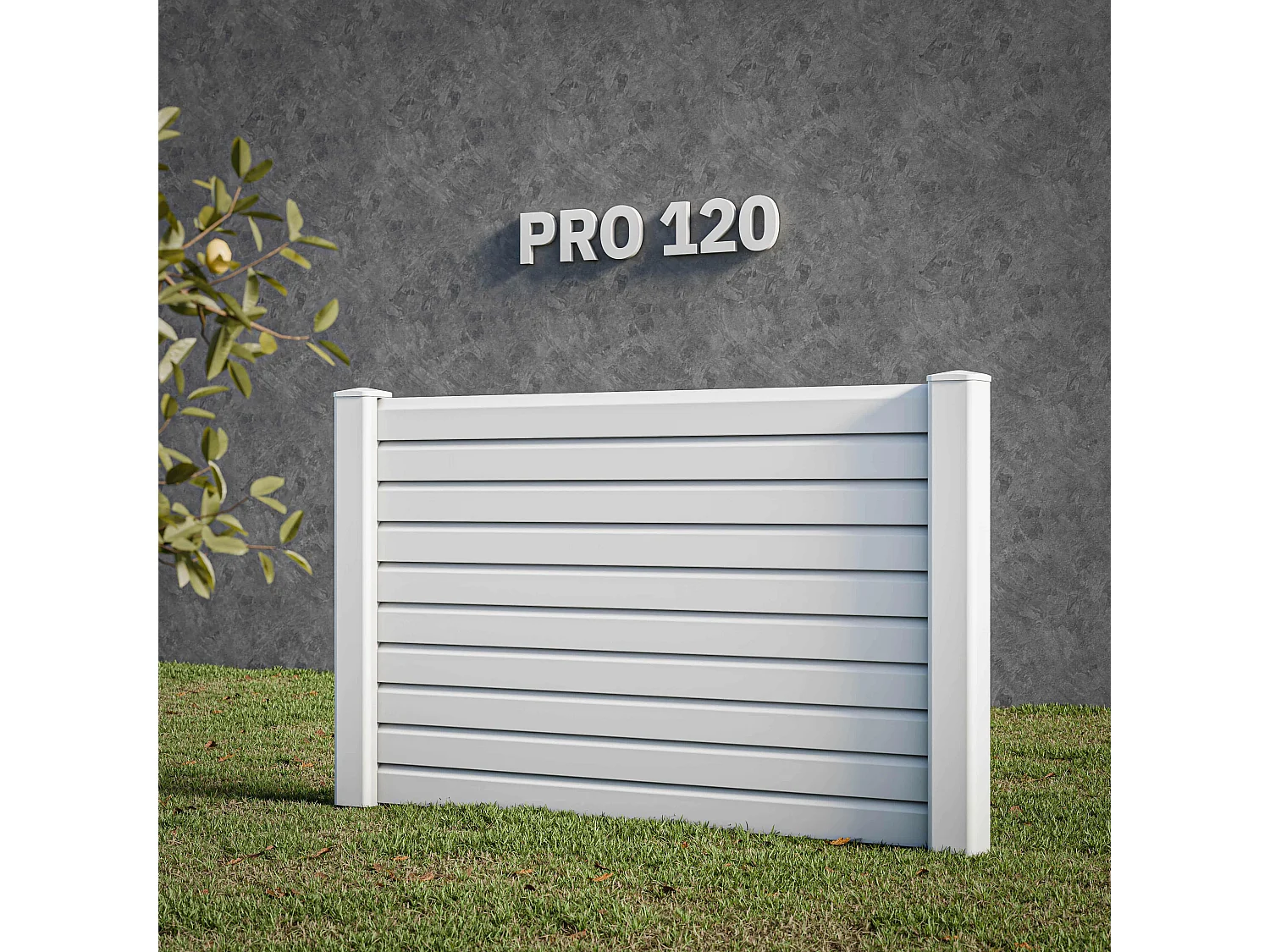 Kit Clôture PRO PVC Blanc H. 120 cm x L. 5.70 m - 10 Lisses claire-voie