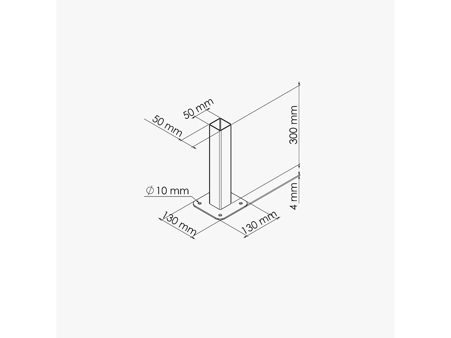 Platine pour poteau de clôture PVC PRO 30 cm