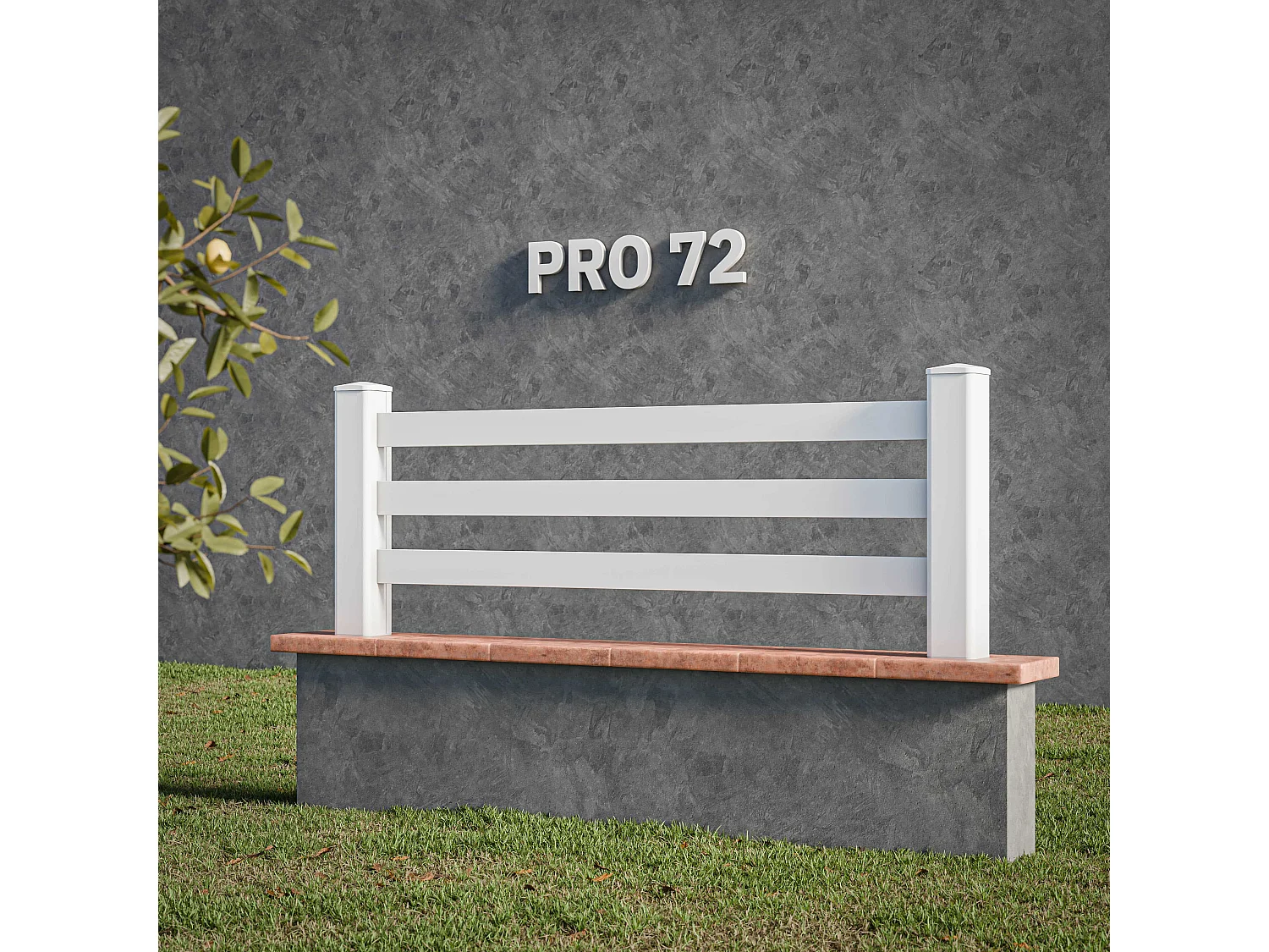 Kit Clôture PRO PVC Blanc H. 72 cm x L. 5.70 m - 3 Lisses