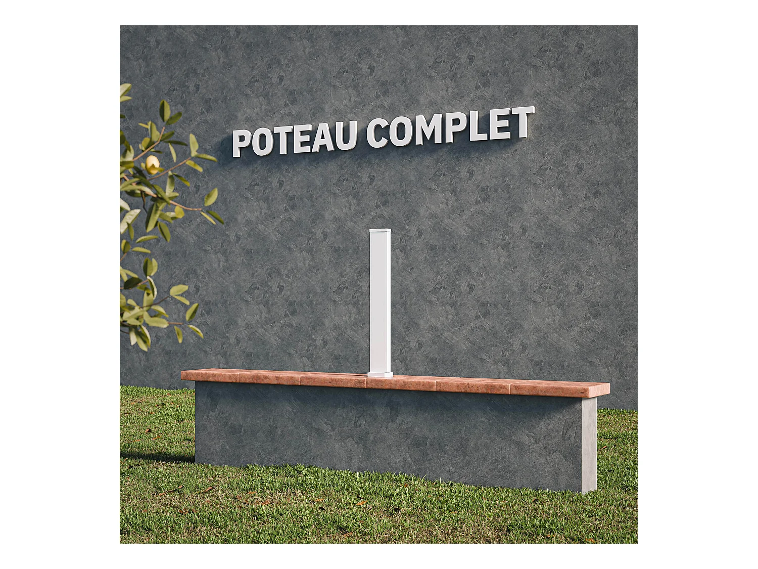 Poteau Complet SLIM 72 cm