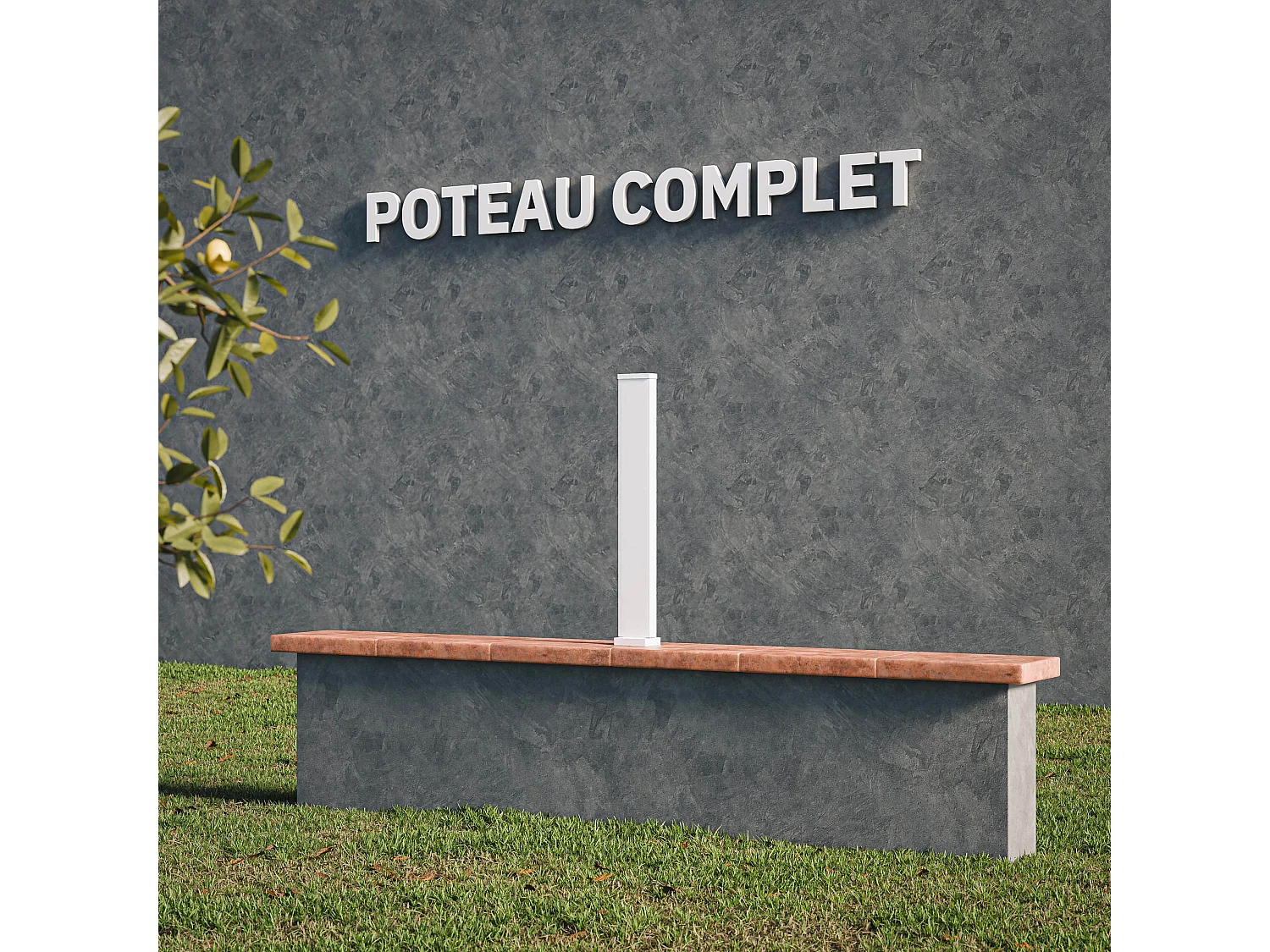 Poteau Complet SLIM 72 cm