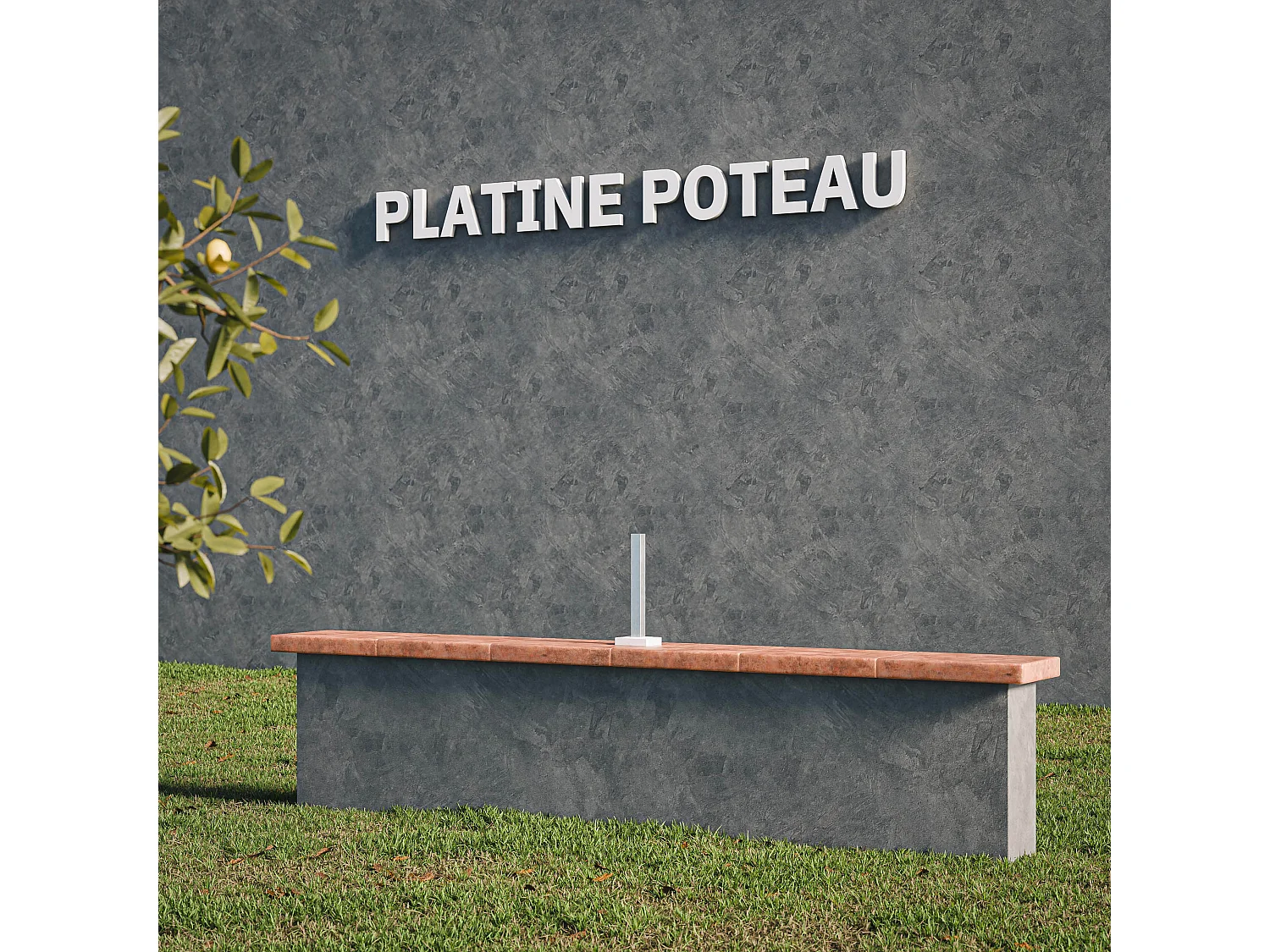 Platine pour poteau de clôture PVC SLIM 30 cm