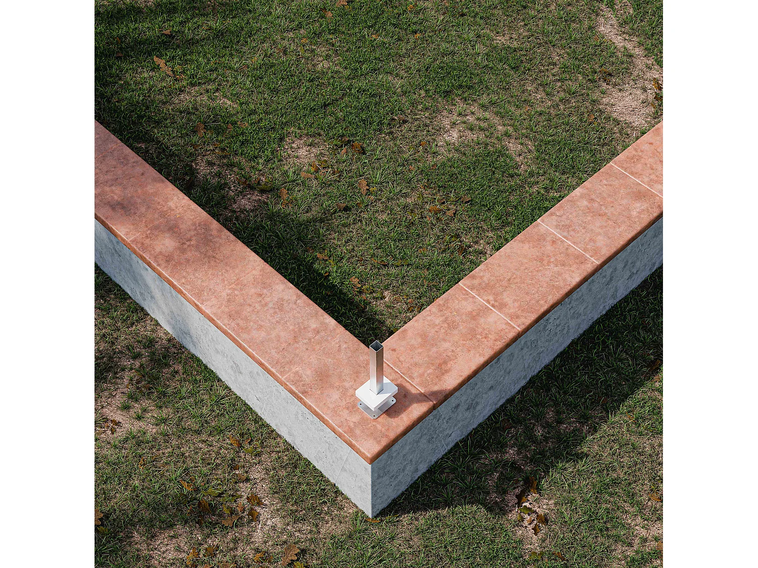 Platine pour poteau de clôture PVC SLIM 30 cm