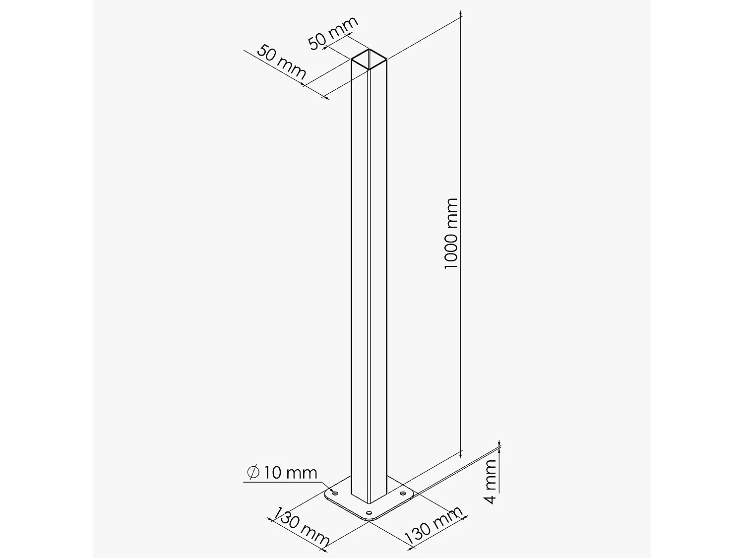 Platine pour poteau de clôture PVC PRO 100 cm