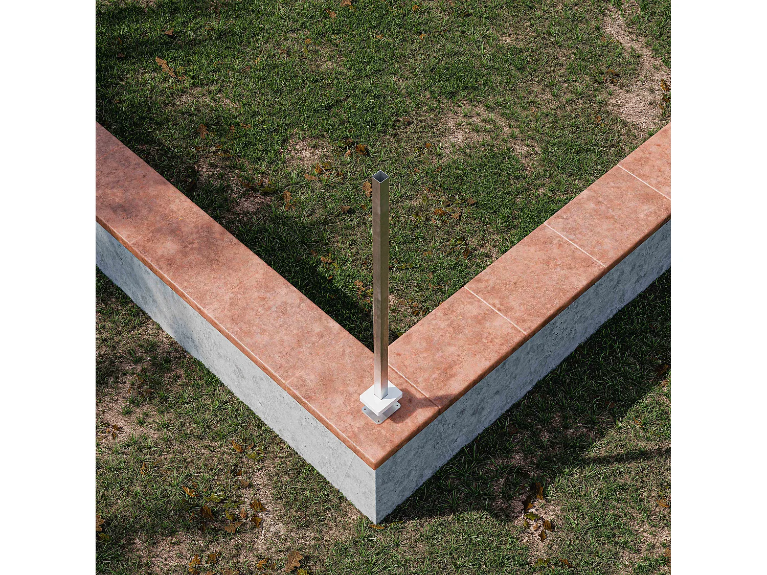 Platine pour poteau de clôture PVC SLIM 100 cm