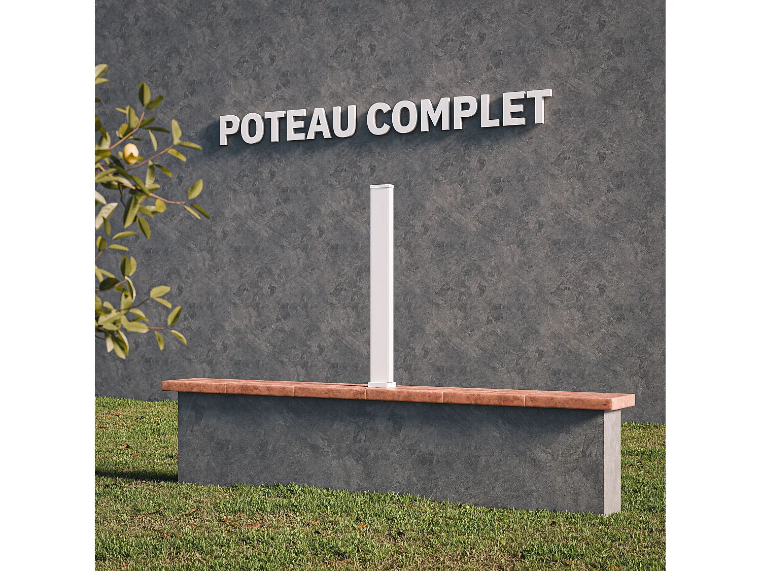 Poteau Complet SLIM 90 cm