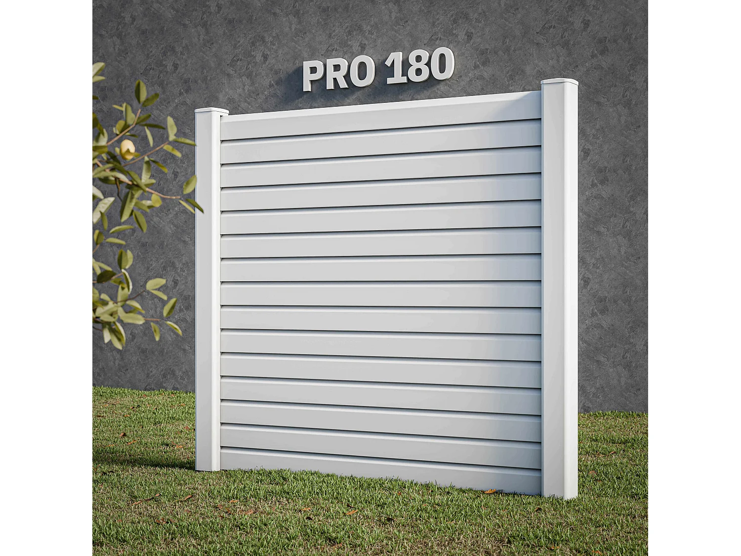 Kit Clôture PRO PVC Blanc H. 180 cm x L. 11.30 m - 15 Lisses claire-voie