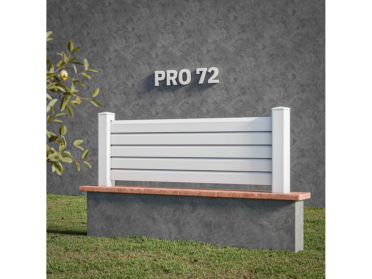 Kit Clôture PRO PVC Blanc H. 72 cm x L. 5.70 m - 5 Lisses claire-voie