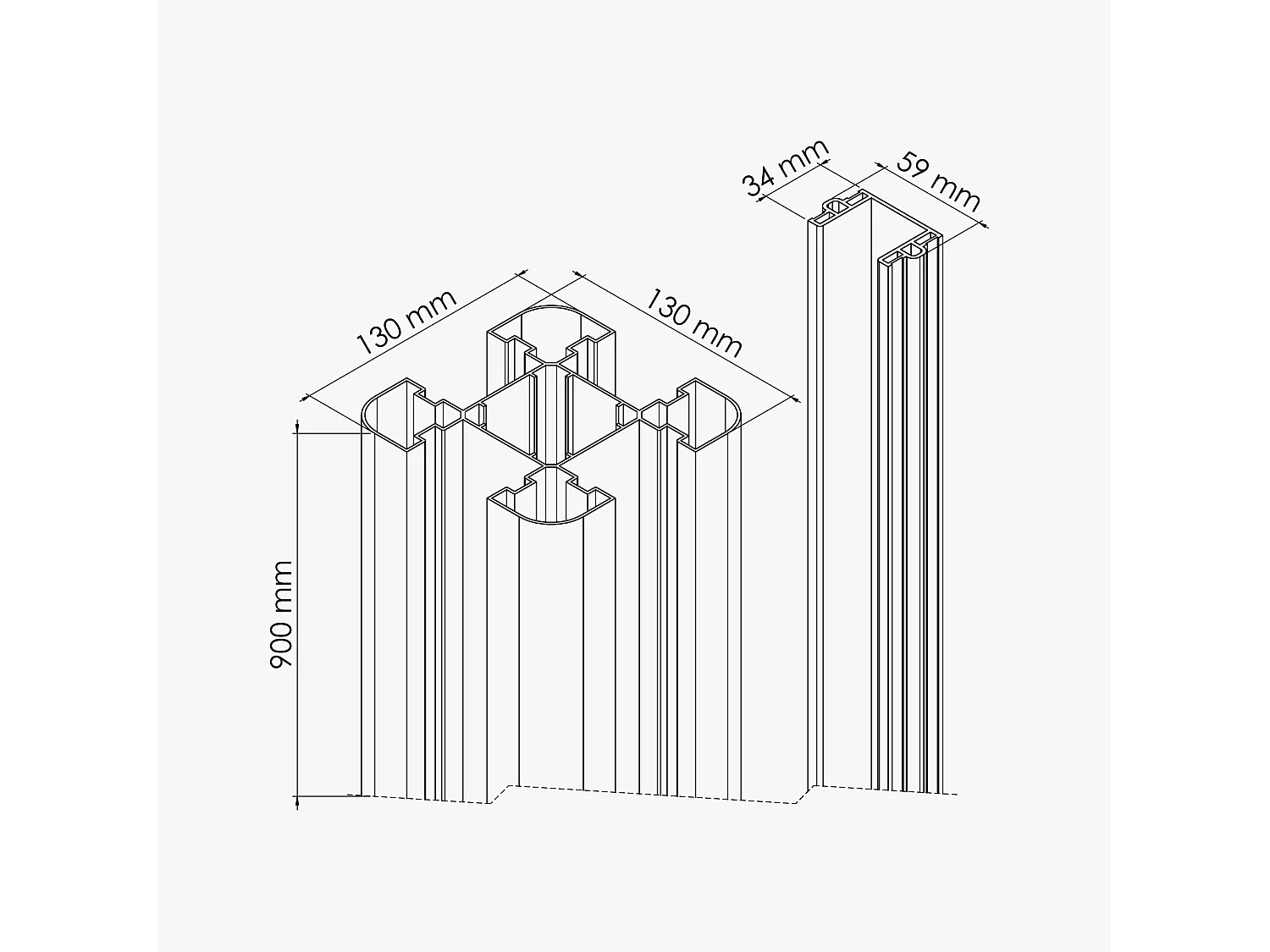 Poteau Complet PRO 90 cm
