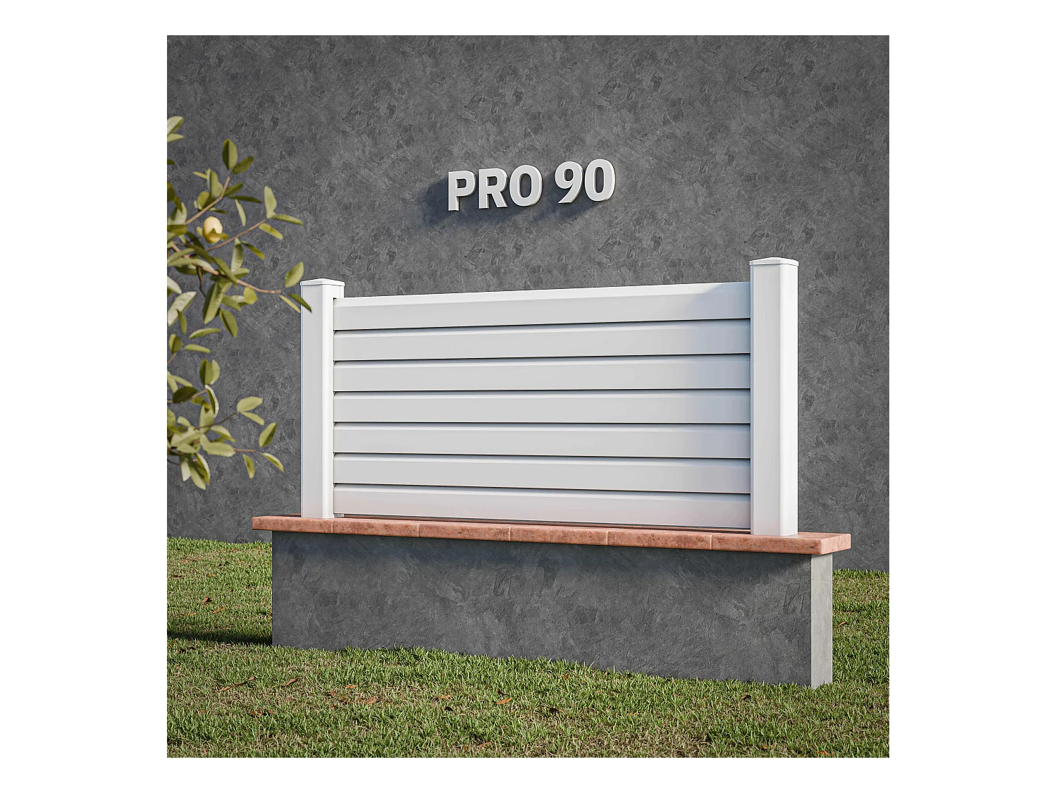 Kit Clôture PRO PVC Blanc H. 90 cm x L. 11.30 m - 7 Lisses claire-voie