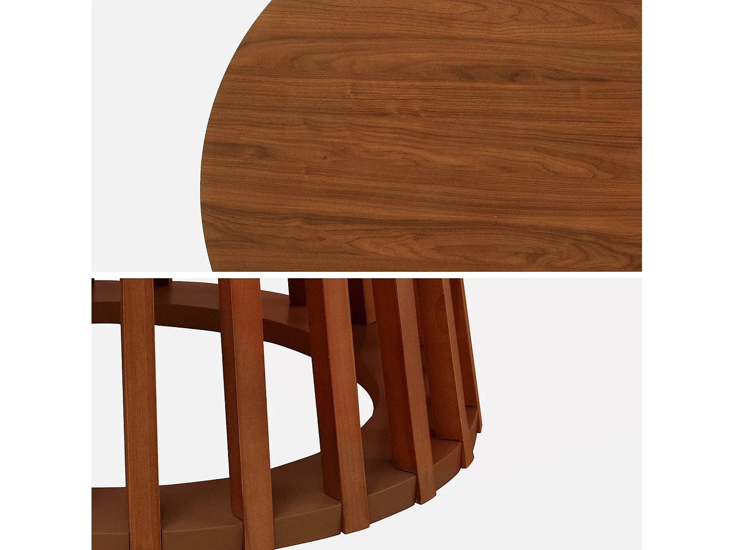 Mesa de comedor efecto madera de 4 plazas nogal