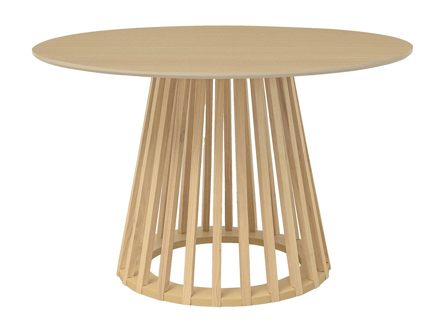 Table à manger effet bois chêne pieds bois de sapin 4 places Ø120cm