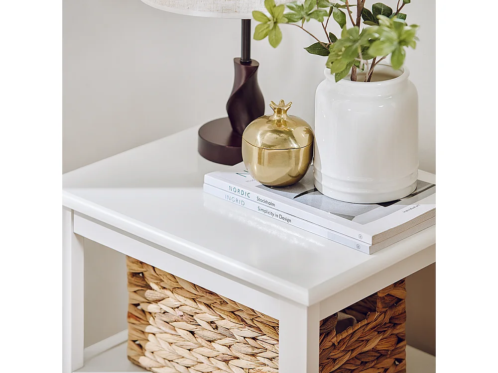 SoBuy Table de Chevet, Table d'Appoint, Bout de Canapé avec 1 Tiroir, Table de Nuit Convient pour Tout Lit et Toute Chambre, Blanc, 45 x 35 x 60 cm, FBT131-W