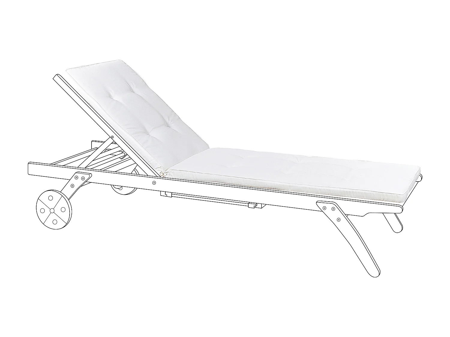 Cuscino per sdraio CESANA 192 x 56 cm Bianco sporco