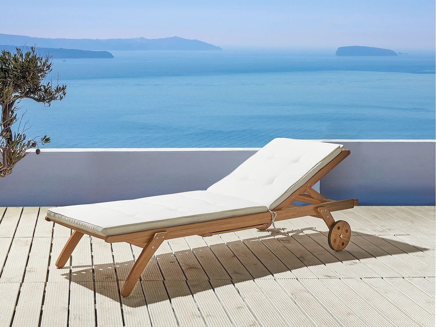 Cuscino per sdraio CESANA 192 x 56 cm Bianco sporco