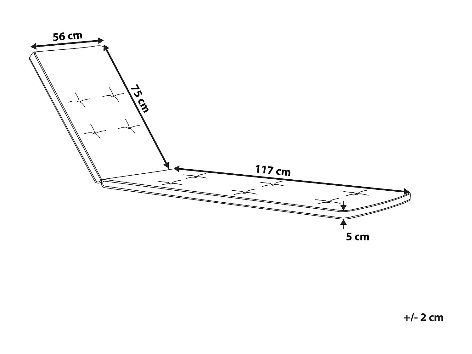 Cuscino per sdraio CESANA 192 x 56 cm Bianco sporco