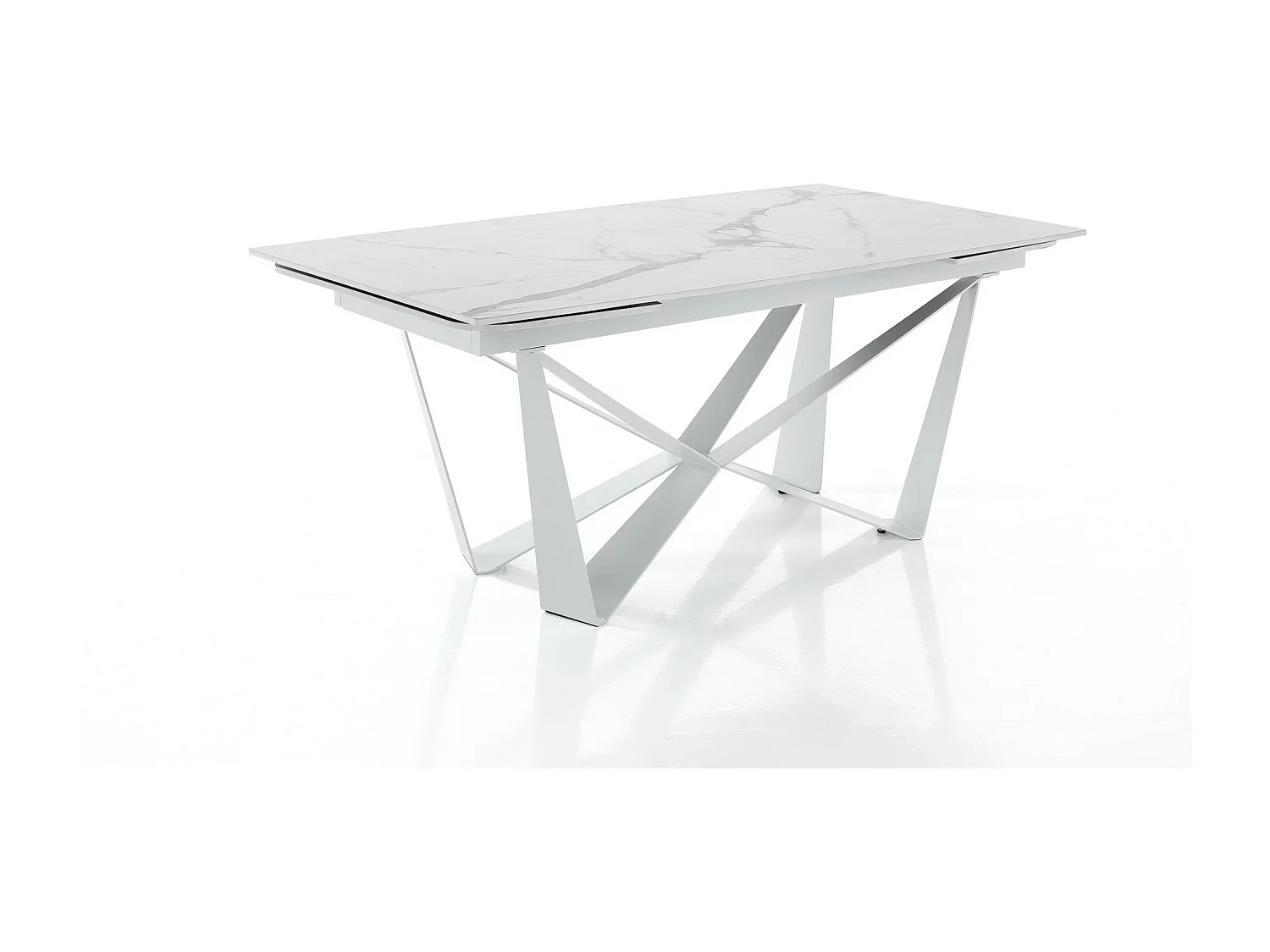 Table à rallonge KEMP MATT WHITE MARBLE