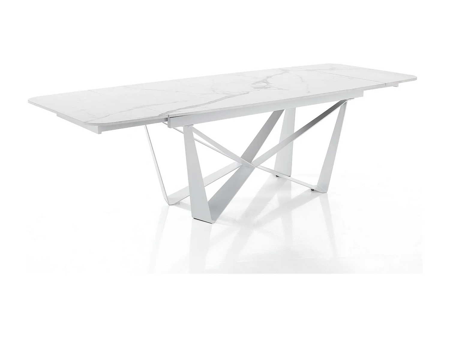 Table à rallonge KEMP MATT WHITE MARBLE