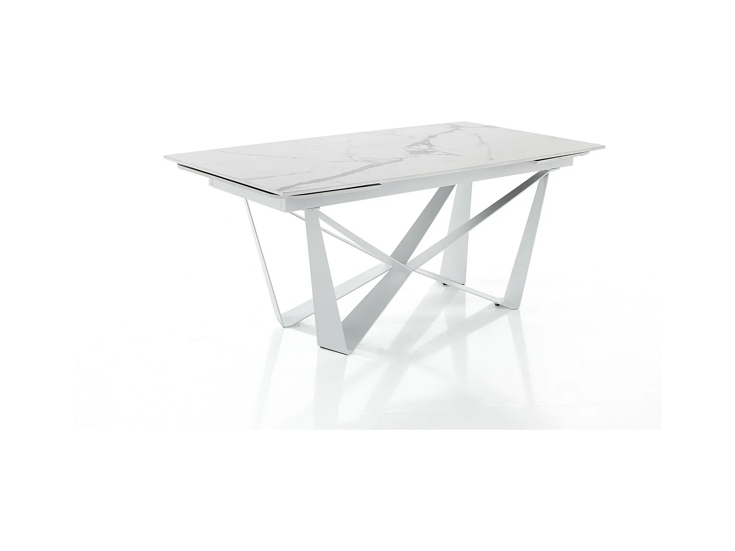 Table à rallonge KEMP MATT WHITE MARBLE
