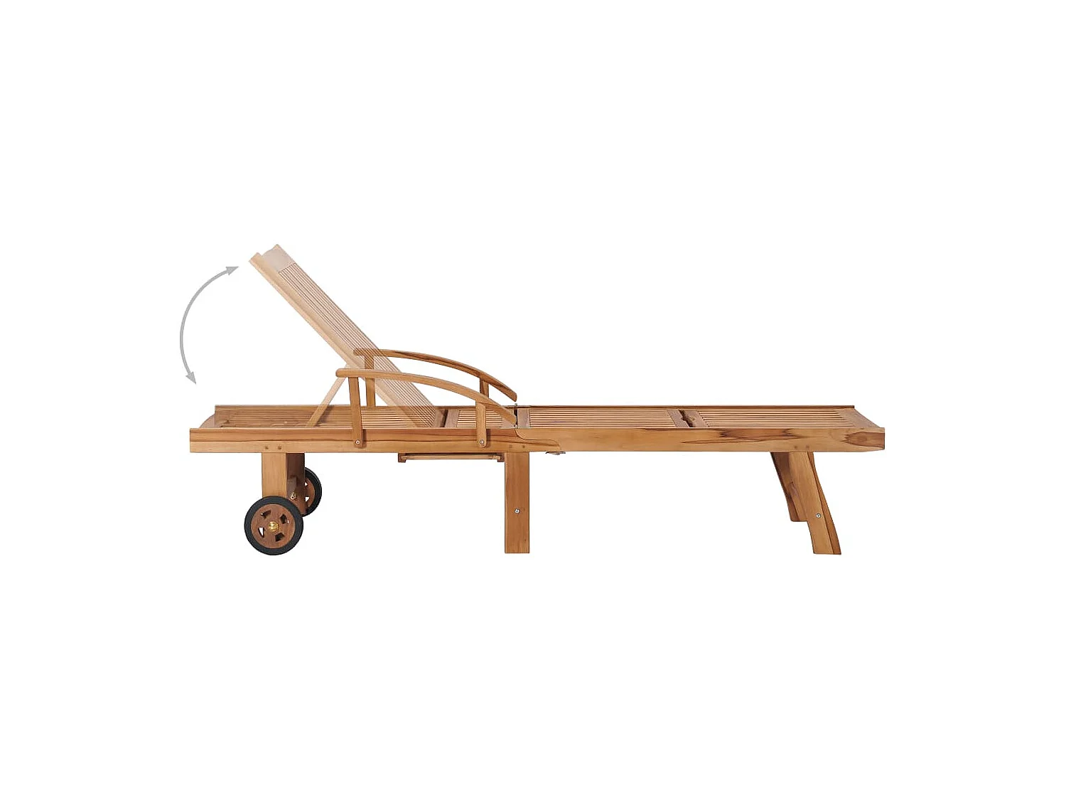 Tumbona tumbona tumbona cama de jardín 200 cm muebles de exterior para terraza con cojín color topo madera maciza de teca 02_0012536