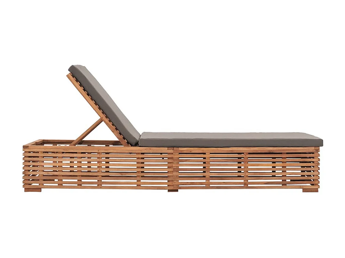 Transat chaise longue bain bois marron 200 x 60 x 35 cm 02_0012491