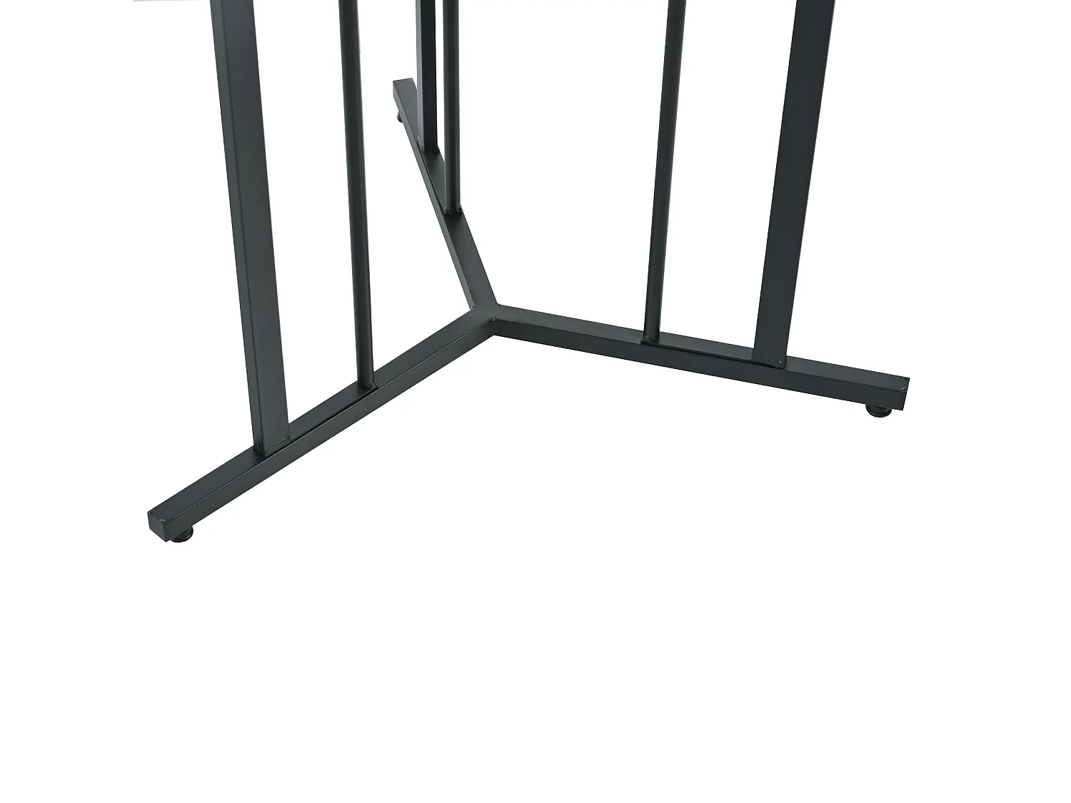 Table à manger 140x80 cm avec pieds réglables - structure en métal - placage à motif de marbre - Blanc & Noir