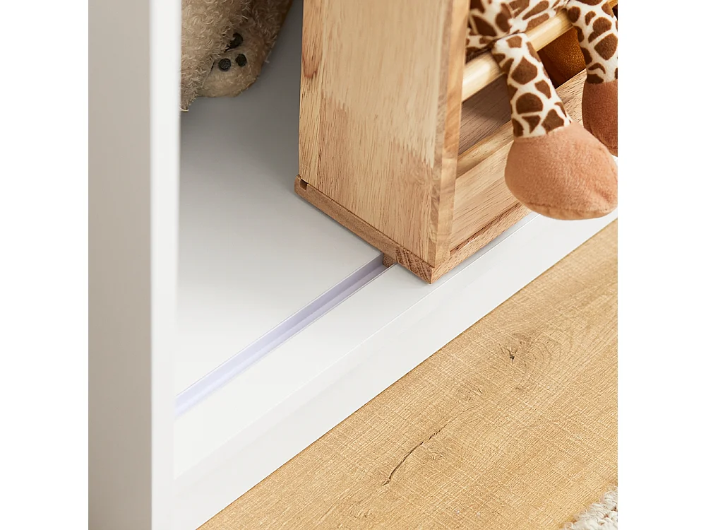 SoBuy KMB98-W Bibliothèque Enfants Étagère à Livres avec Porte Coulissante, Étagère pour Jouets