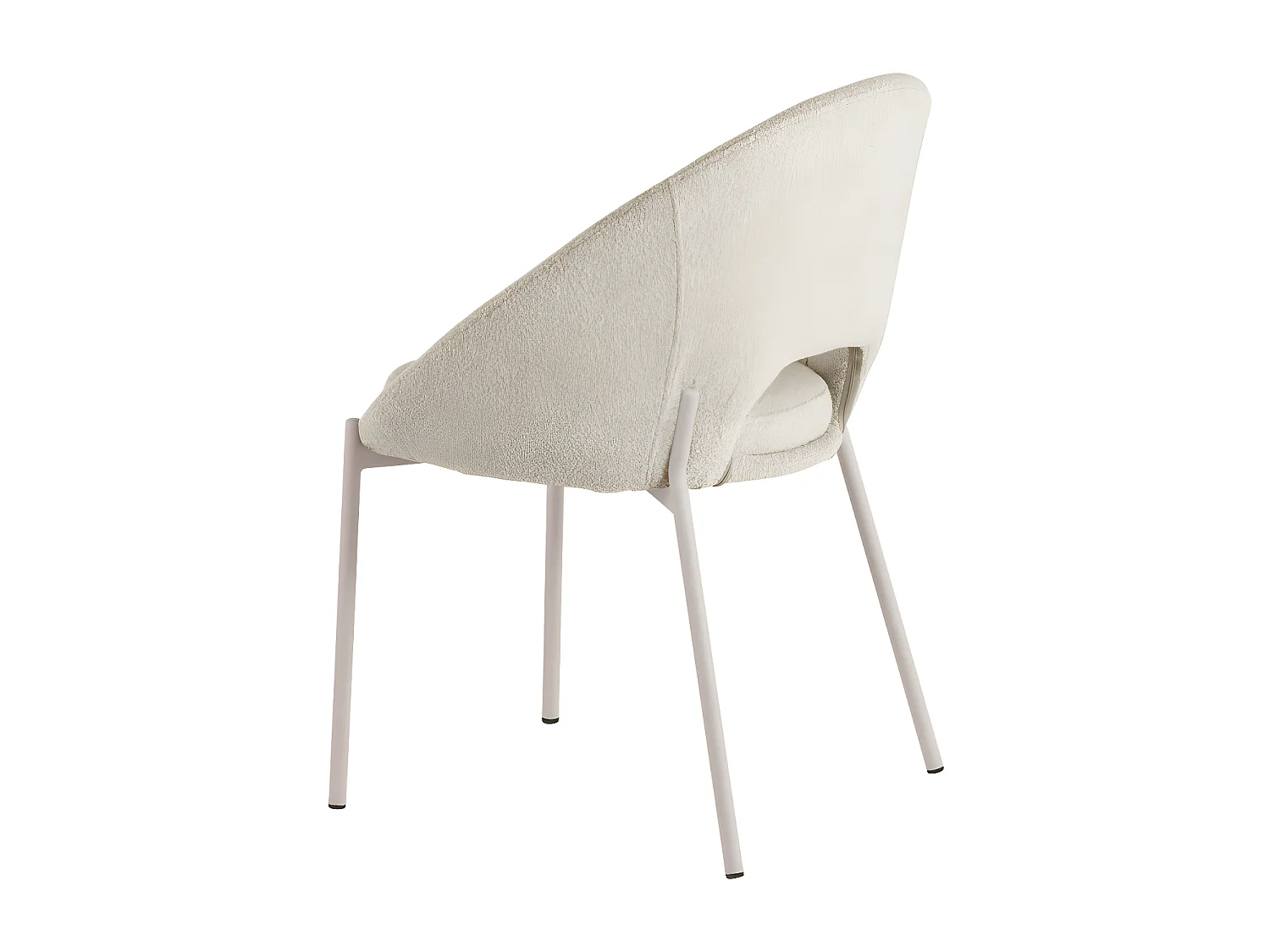 Frida - Lot de 2 chaises en tissu bouclette et métal - Beige