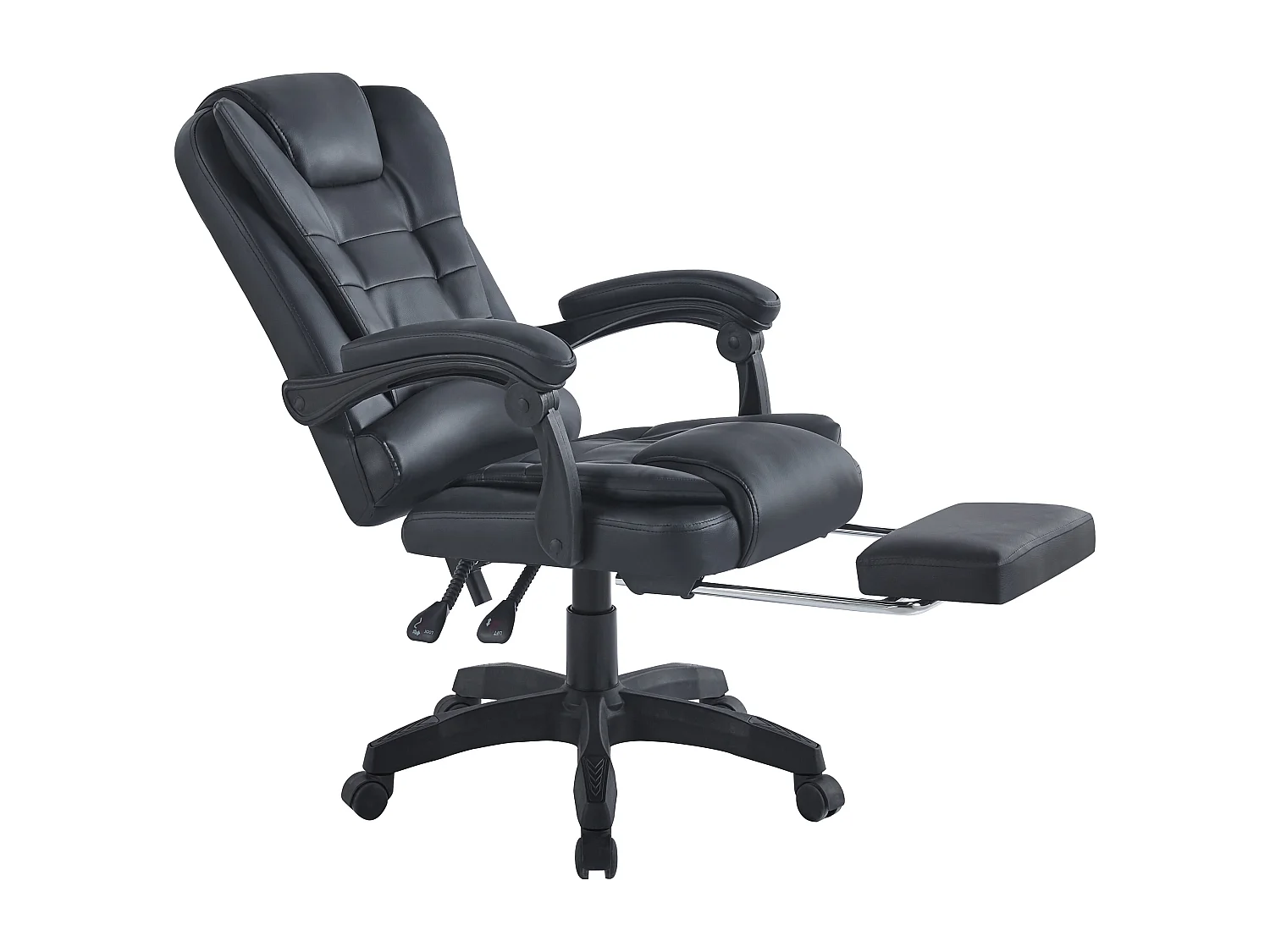 Chaise de bureau VCM chaise de bureau chaise pivotante fauteuil de direction repose-pieds chaise gaming Alasko (noir)