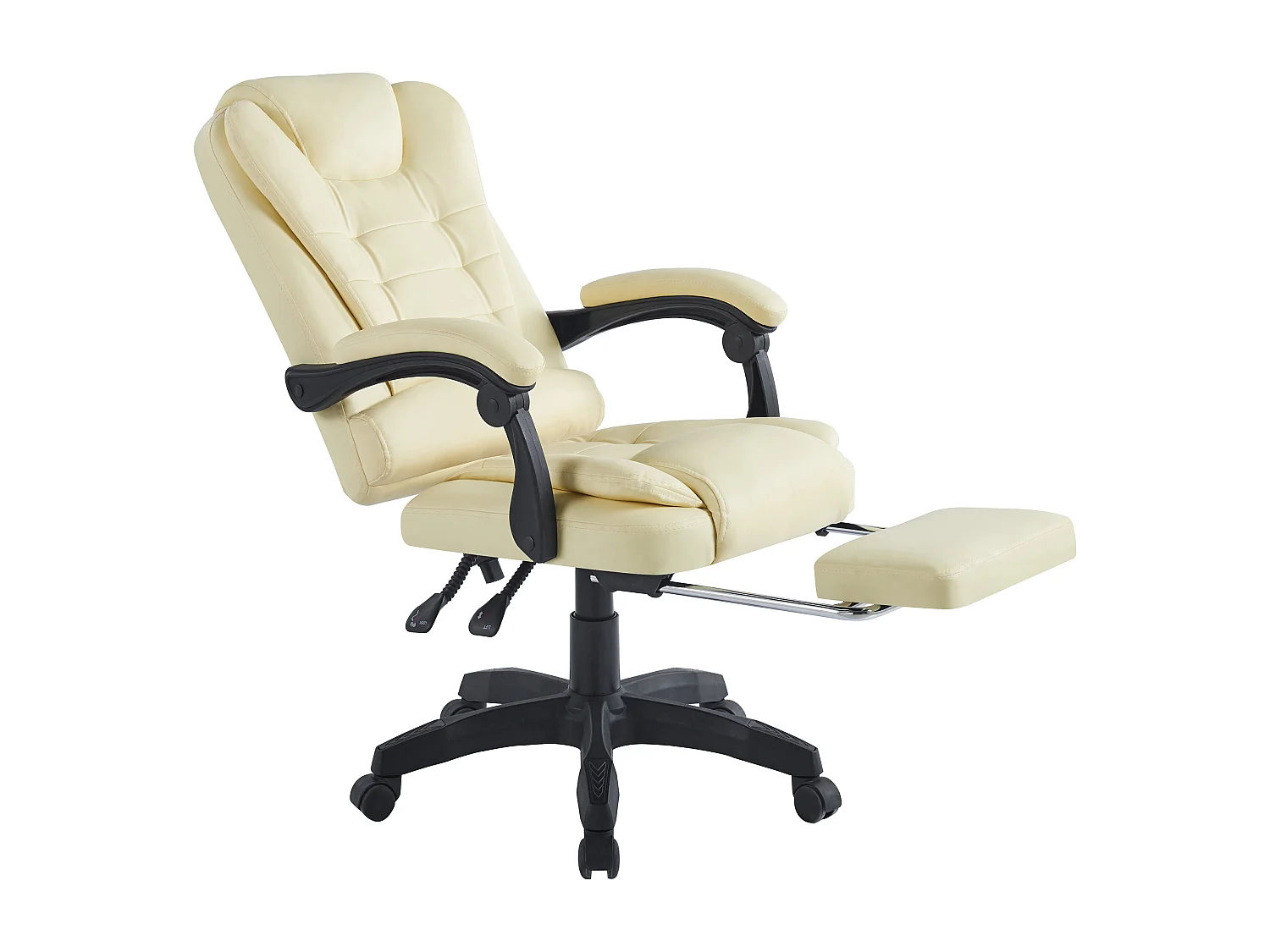 Chaise de bureau VCM chaise de bureau chaise pivotante fauteuil de direction repose-pieds chaise gaming Alasko (beige)