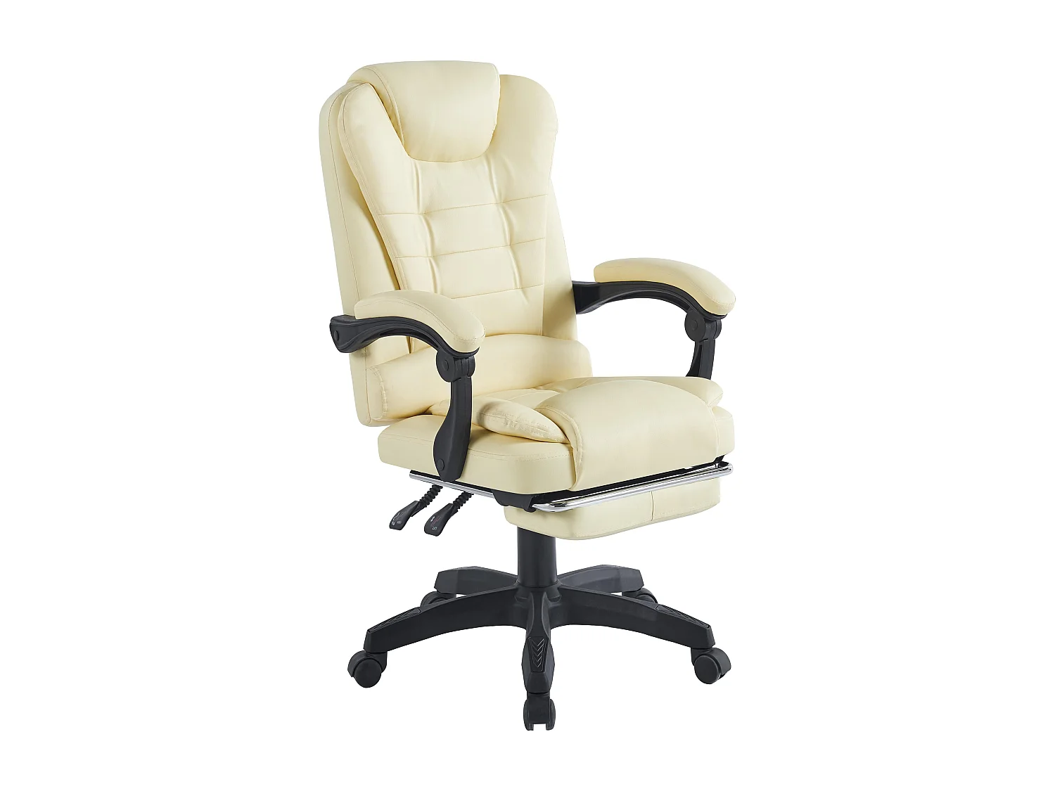 Chaise de bureau VCM chaise de bureau chaise pivotante fauteuil de direction repose-pieds chaise gaming Alasko (beige)