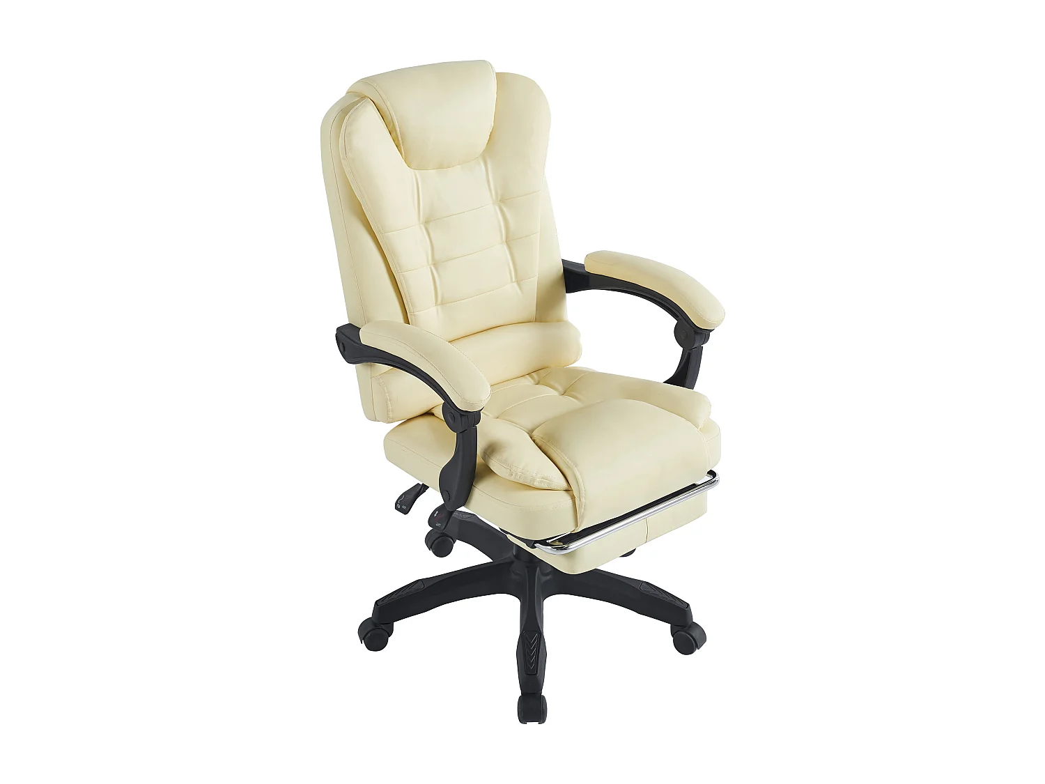 Chaise de bureau VCM chaise de bureau chaise pivotante fauteuil de direction repose-pieds chaise gaming Alasko (beige)