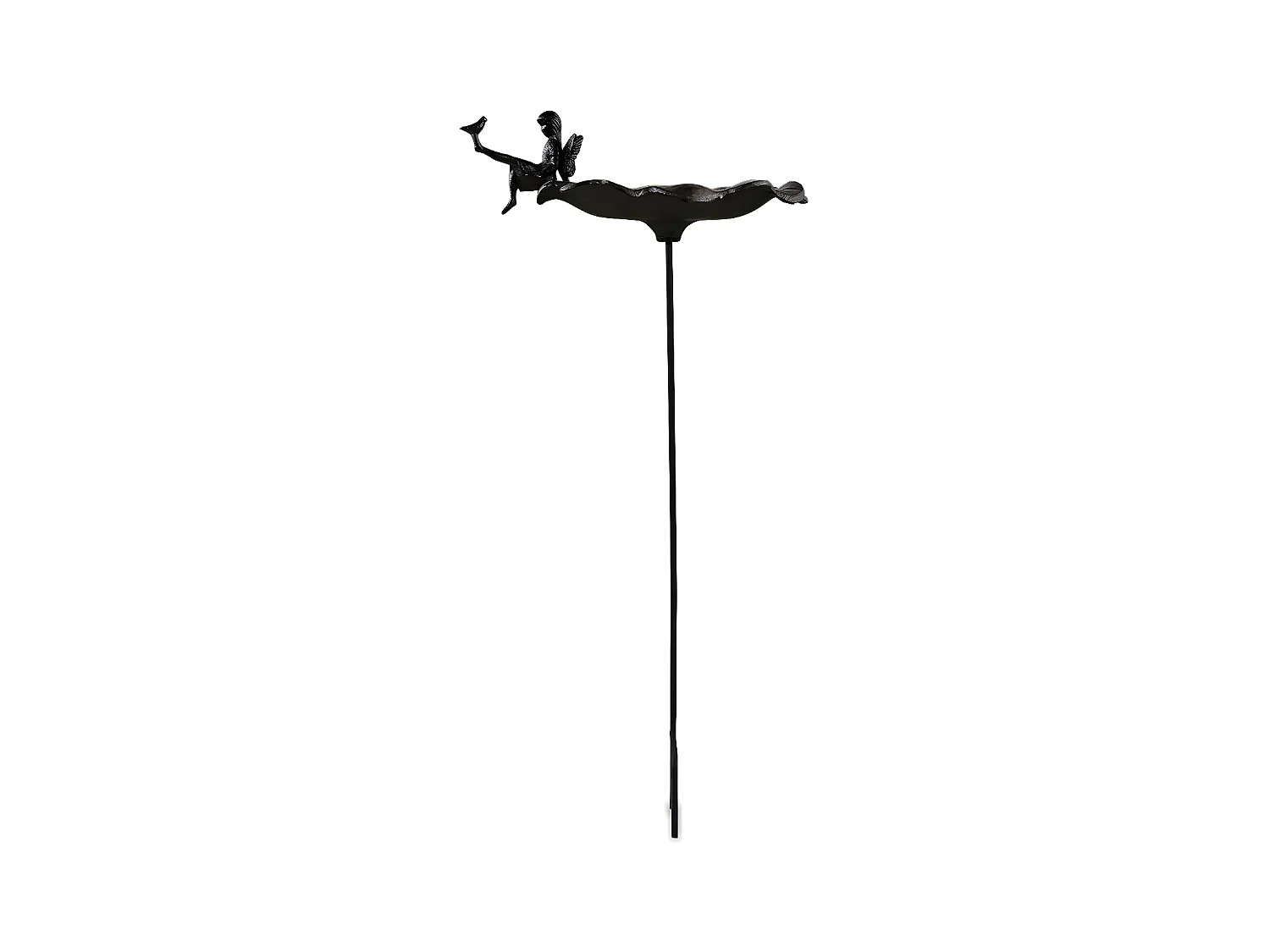 Abreuvoir oiseau ange sur pied fonte Fonte Marron - Décoration d'Autrefois