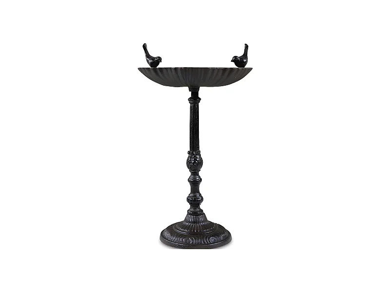 Abreuvoir 2 oiseaux sur pied fonte Fonte Marron - Décoration d'Autrefois