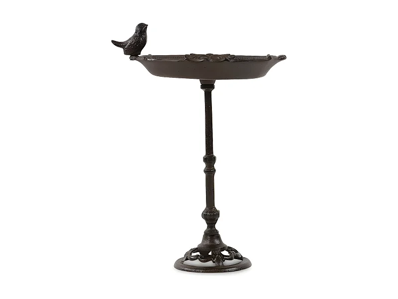 Abreuvoir oiseau sur pied fonte Fonte Marron - Décoration d'Autrefois