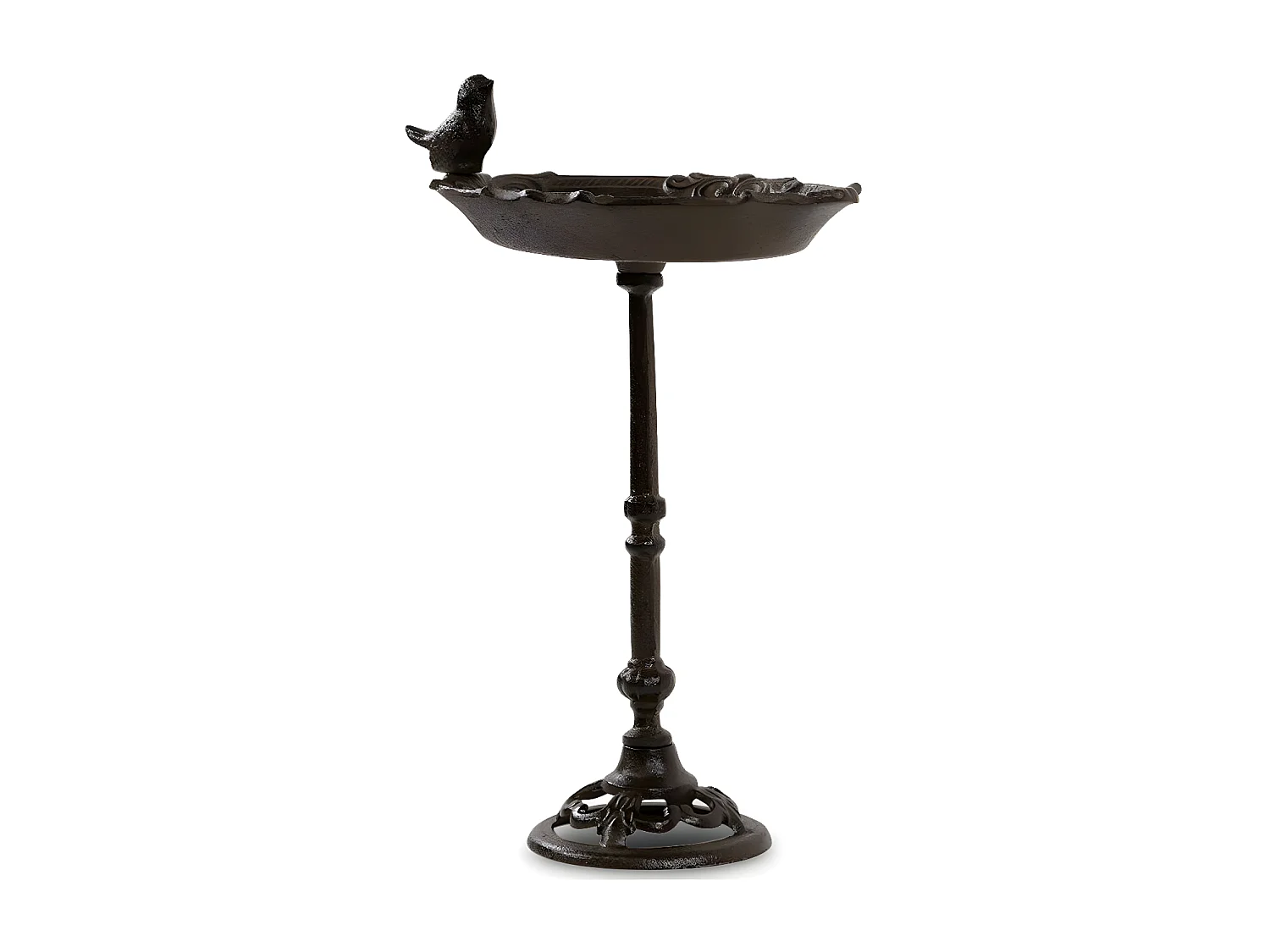 Abreuvoir oiseau sur pied fonte Fonte Marron - Décoration d'Autrefois