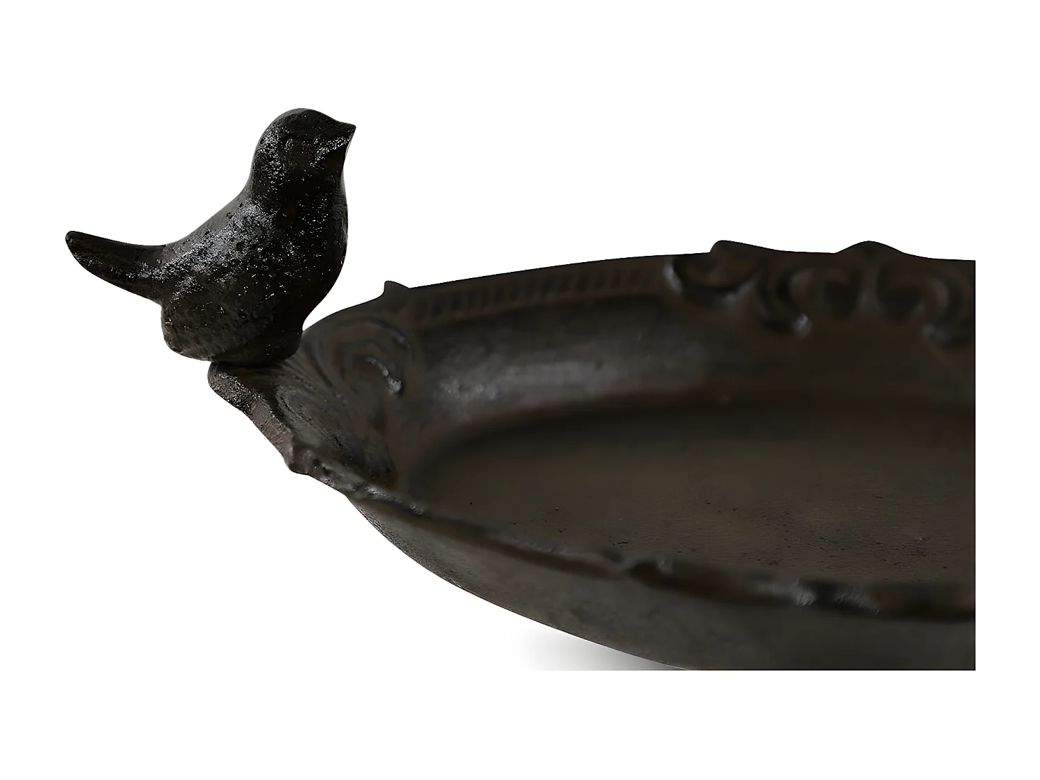 Abreuvoir oiseau sur pied fonte Fonte Marron - Décoration d'Autrefois