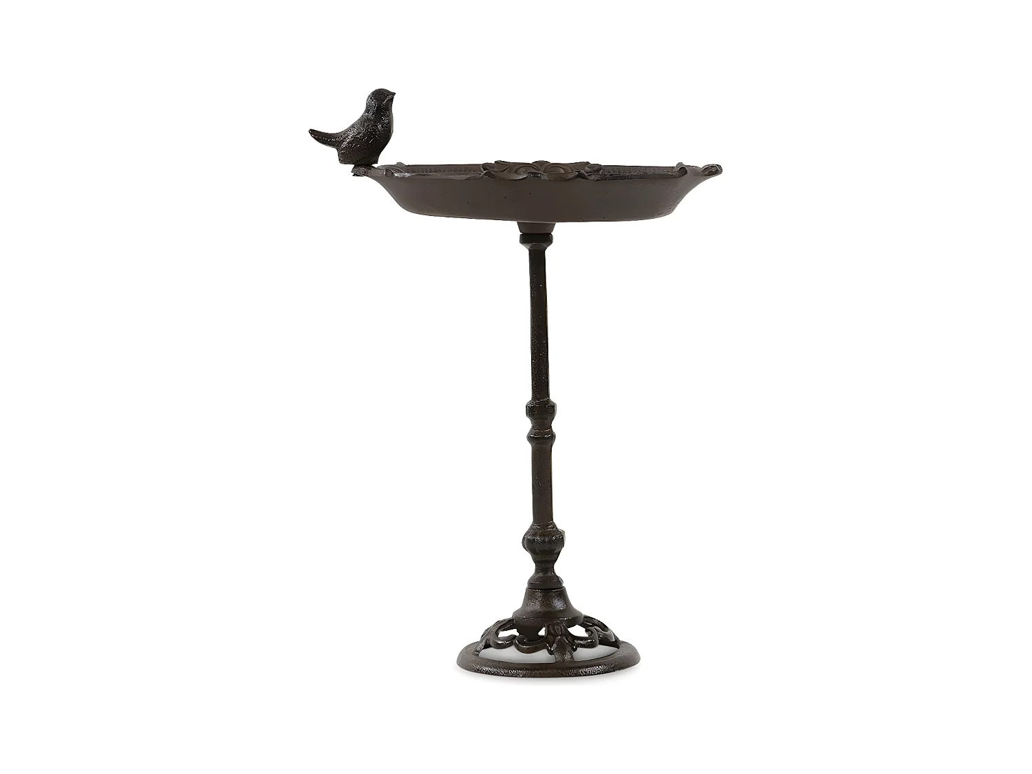 Abreuvoir oiseau sur pied fonte Fonte Marron - Décoration d'Autrefois