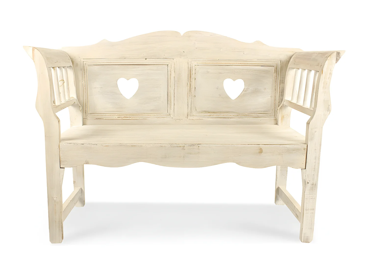 Banc 2 places Bois Blanc - Décoration d'Autrefois