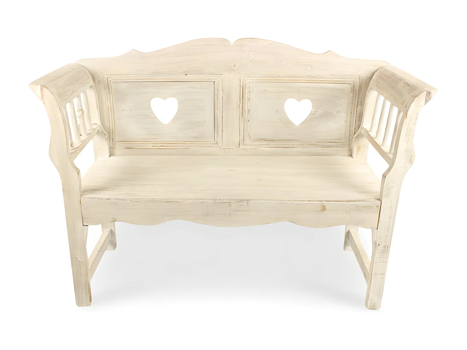 Banc 2 places Bois Blanc - Décoration d'Autrefois