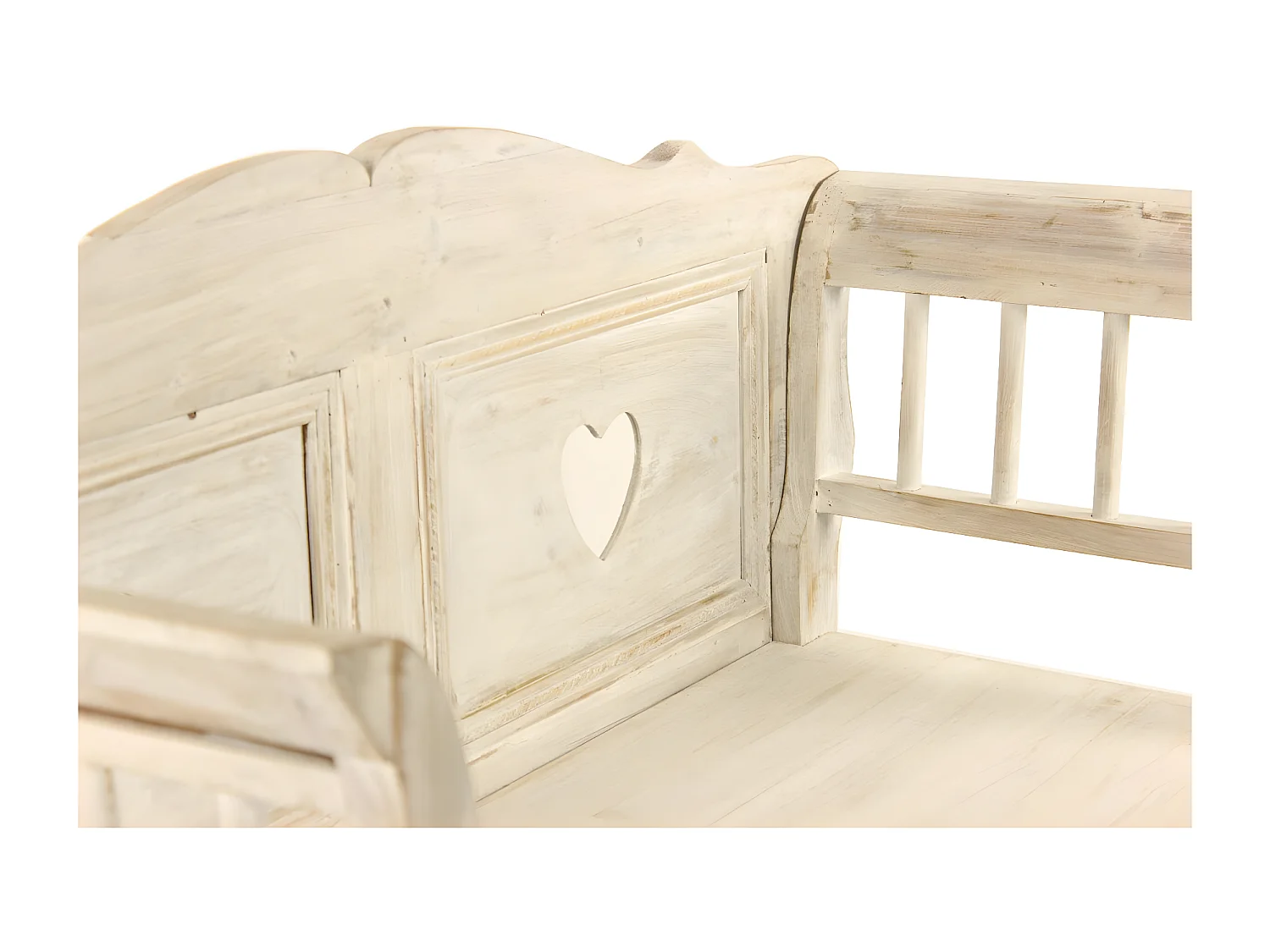 Banc 2 places Bois Blanc - Décoration d'Autrefois