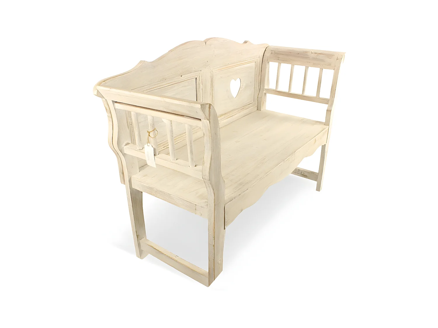 Banc 2 places Bois Blanc - Décoration d'Autrefois