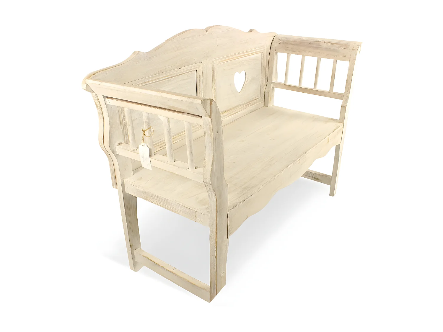 Banc 2 places Bois Blanc - Décoration d'Autrefois