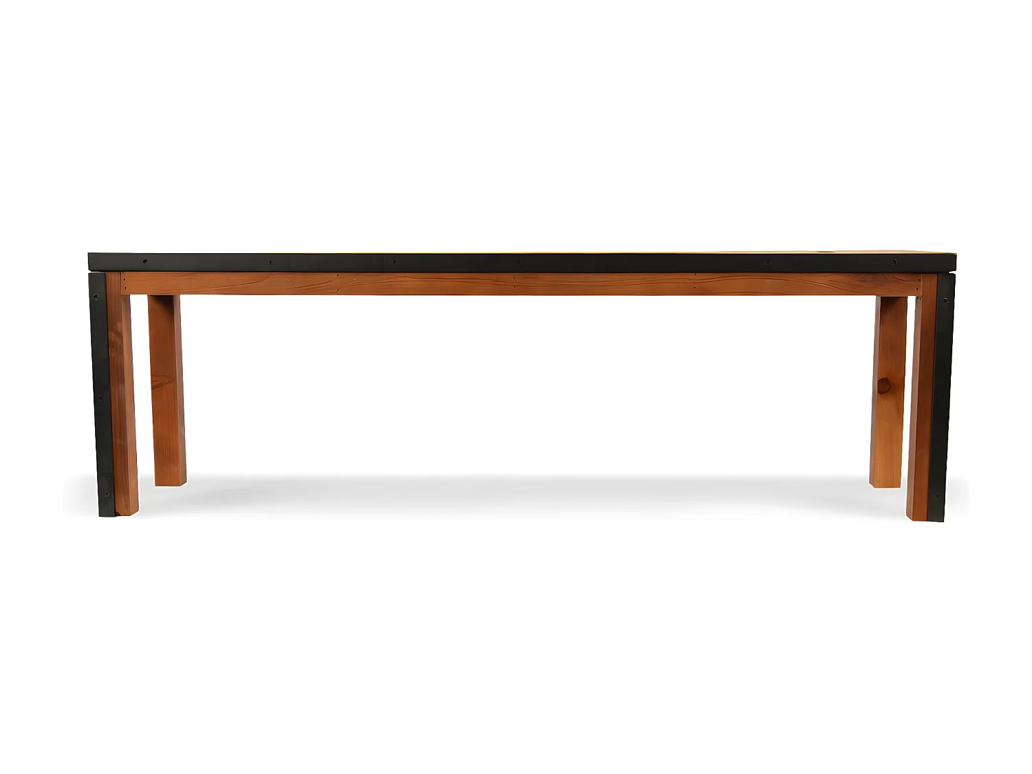 Banc 2 places Bois-Métal Marron - Eduline Décoration d'Autrefois