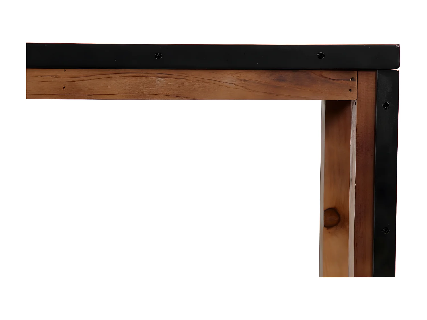 Banc 2 places Bois-Métal Marron - Eduline Décoration d'Autrefois