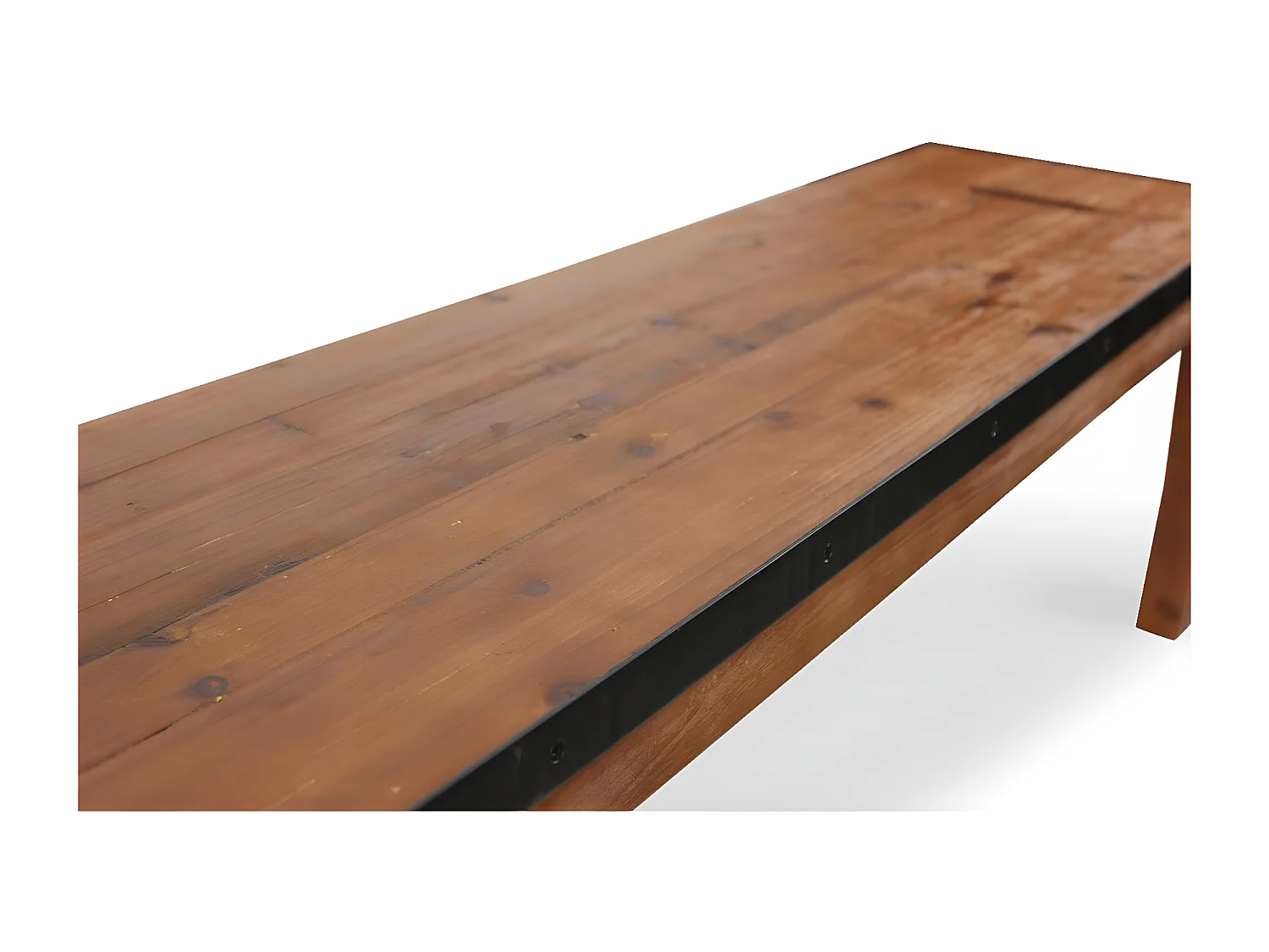 Banc 2 places Bois-Métal Marron - Eduline Décoration d'Autrefois