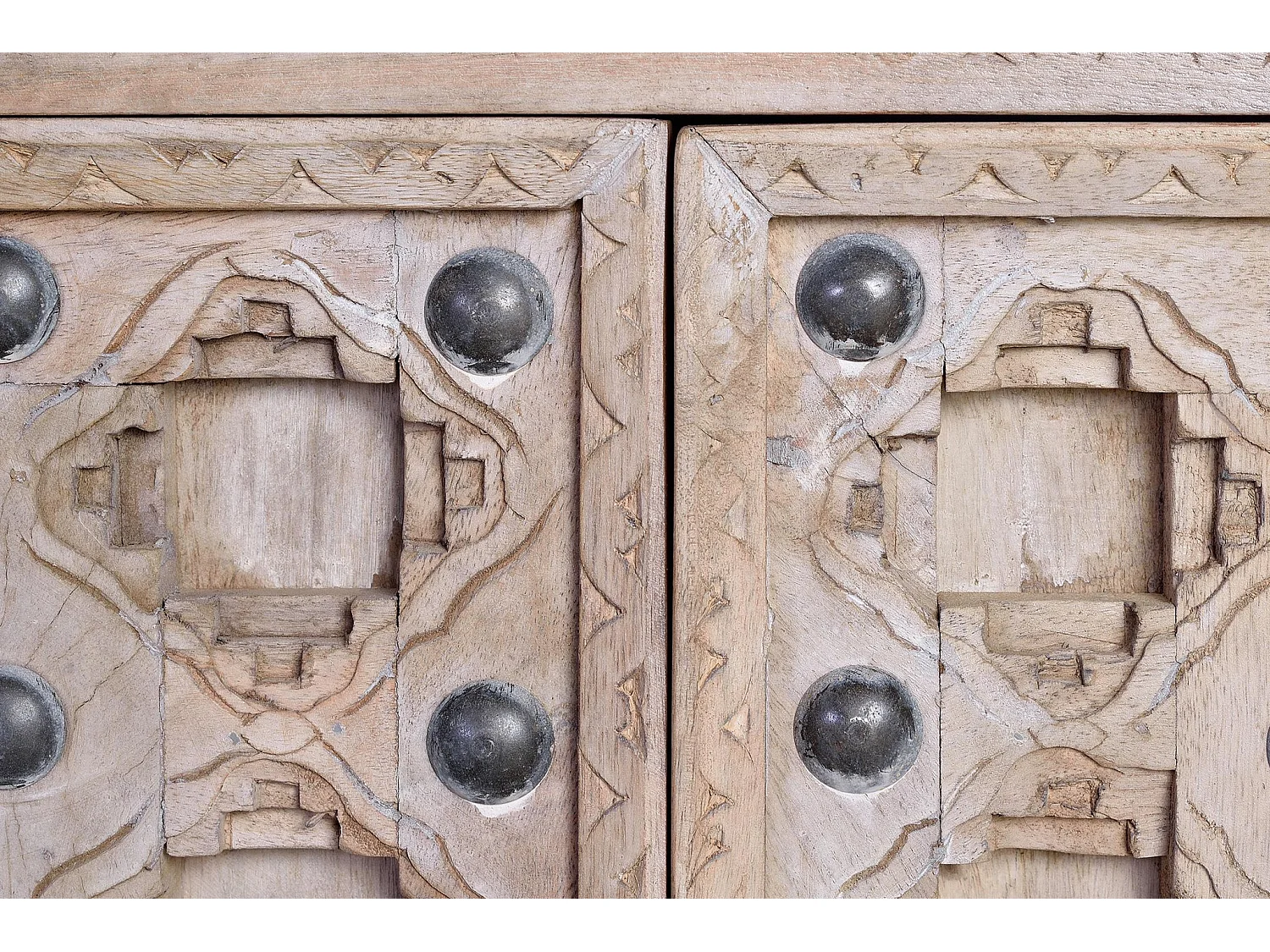 Buffet en bois de manguier de style méditerranéen moderne - 92 x 190 x 40